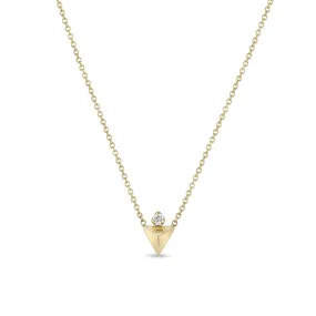 14k Diamond & Triangle Pyramid Necklace