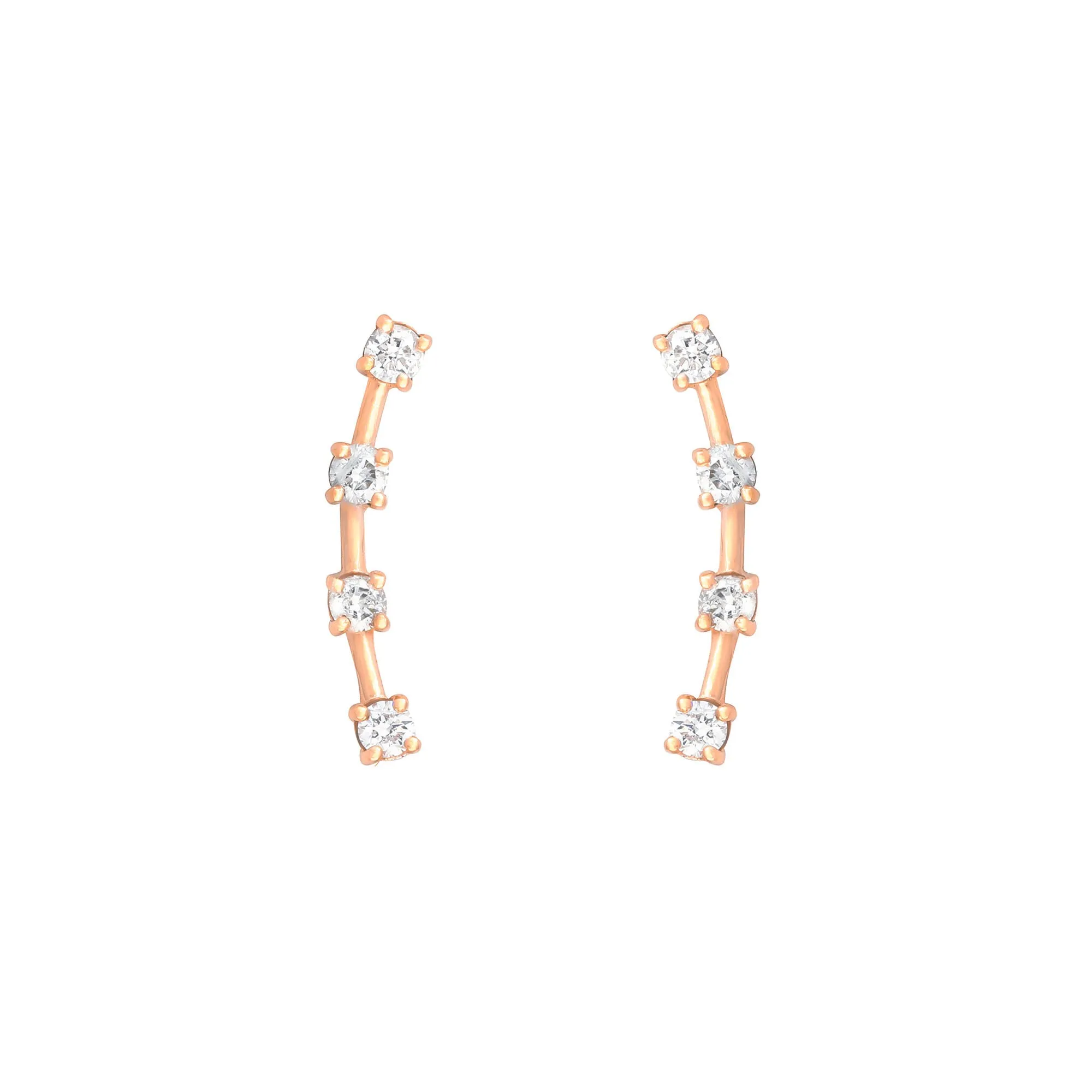 4 Stone Climber 18K Rosegold Stud w. Diamond