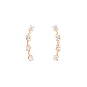 4 Stone Climber 18K Rosegold Stud w. Diamond