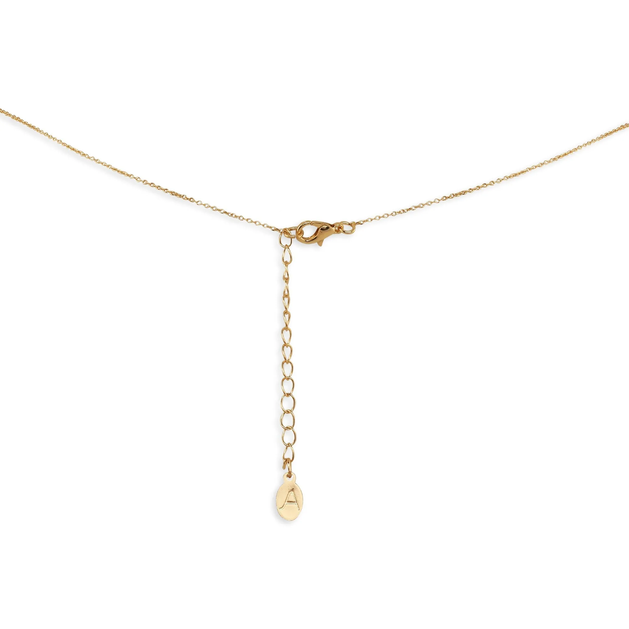 Accessorize London Women's Bordered Gold Crystal Pendant Necklace