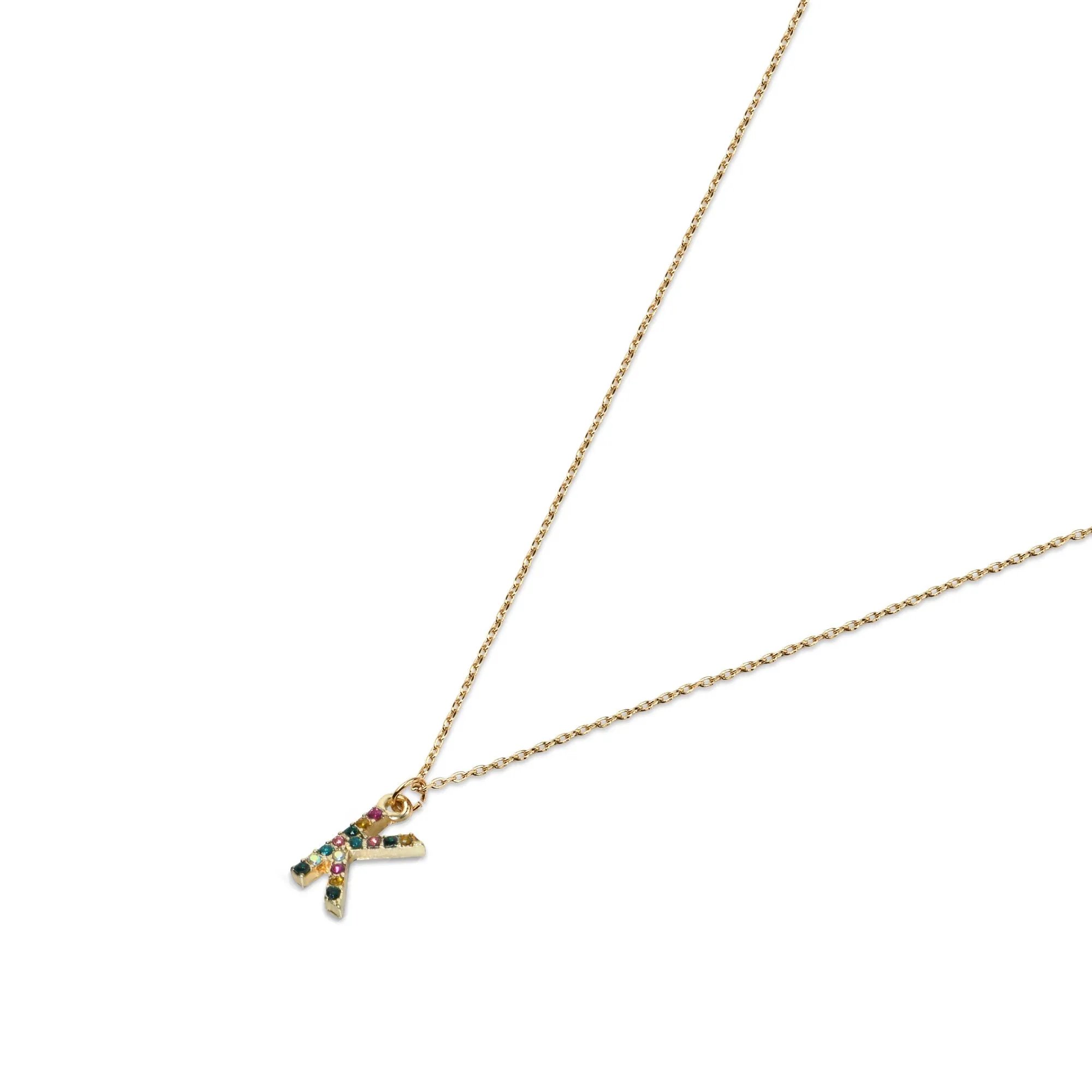 Accessorize London Women's Crystal (K) Initial Necklace Multi