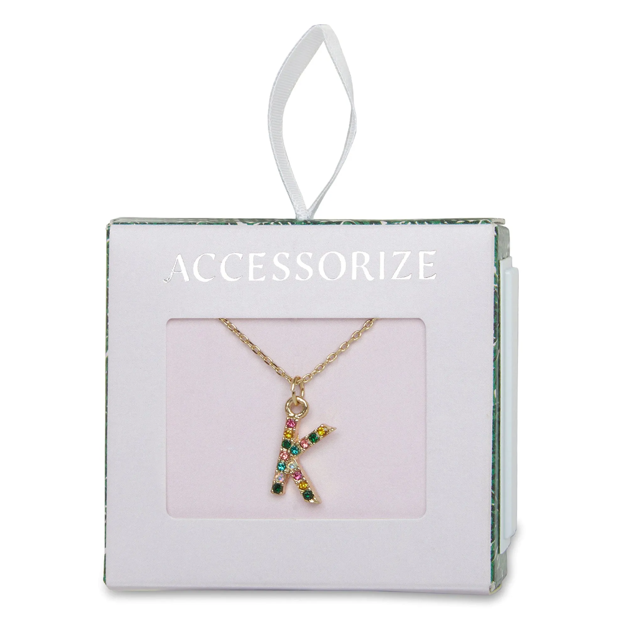 Accessorize London Women's Crystal (K) Initial Necklace Multi