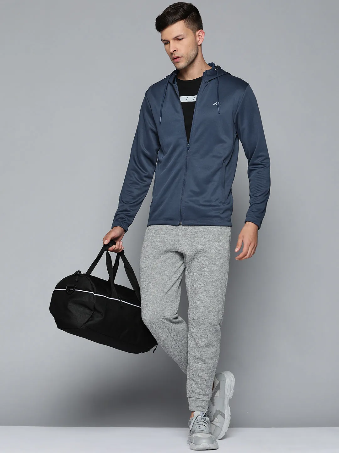 Alcis Men Blue Hooded Sweatshirt