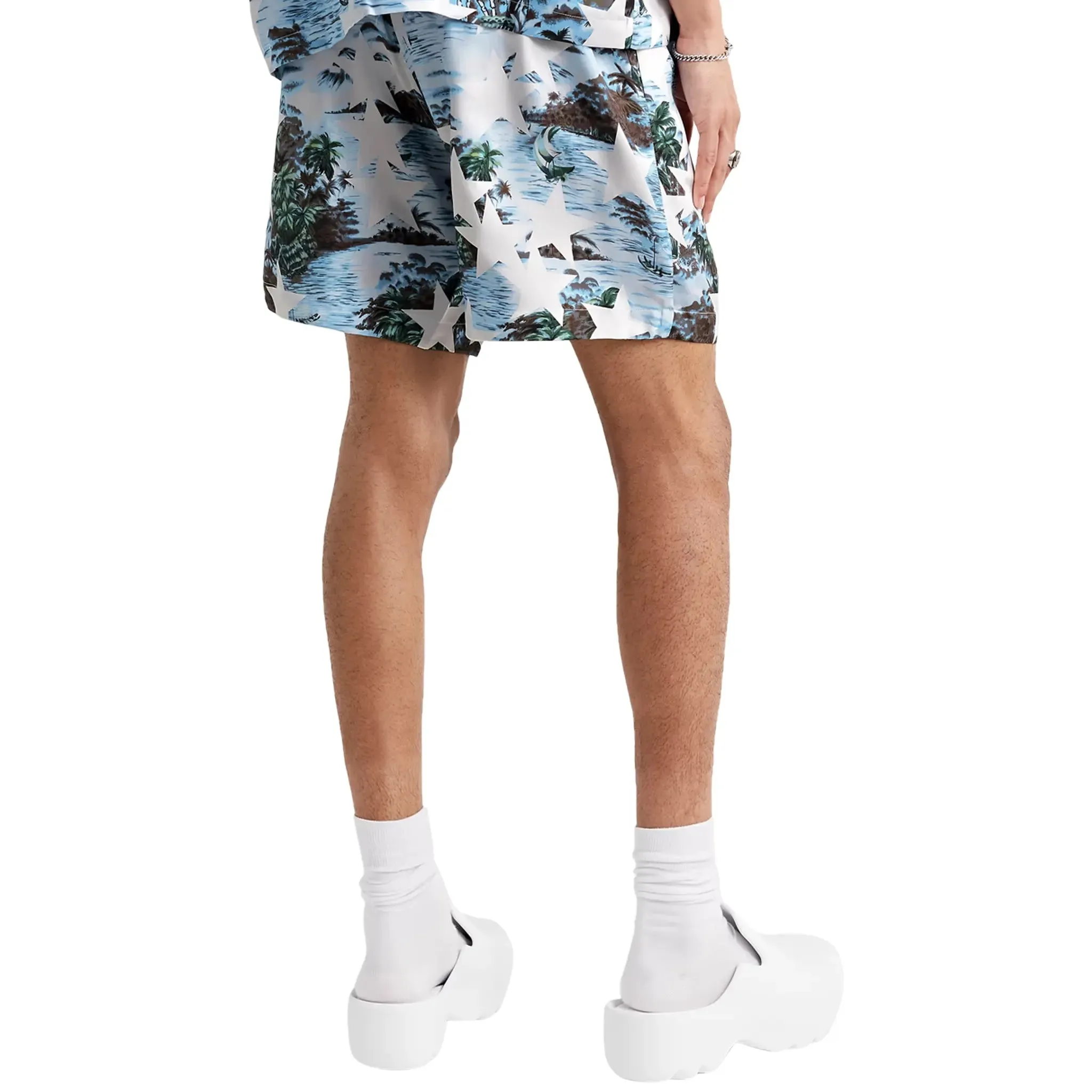 Amiri Tropical Star Blue Swim Shorts