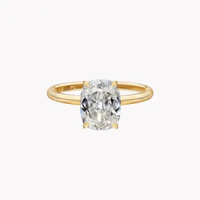 Antique Cut Cushion Solitaire Engagement Ring