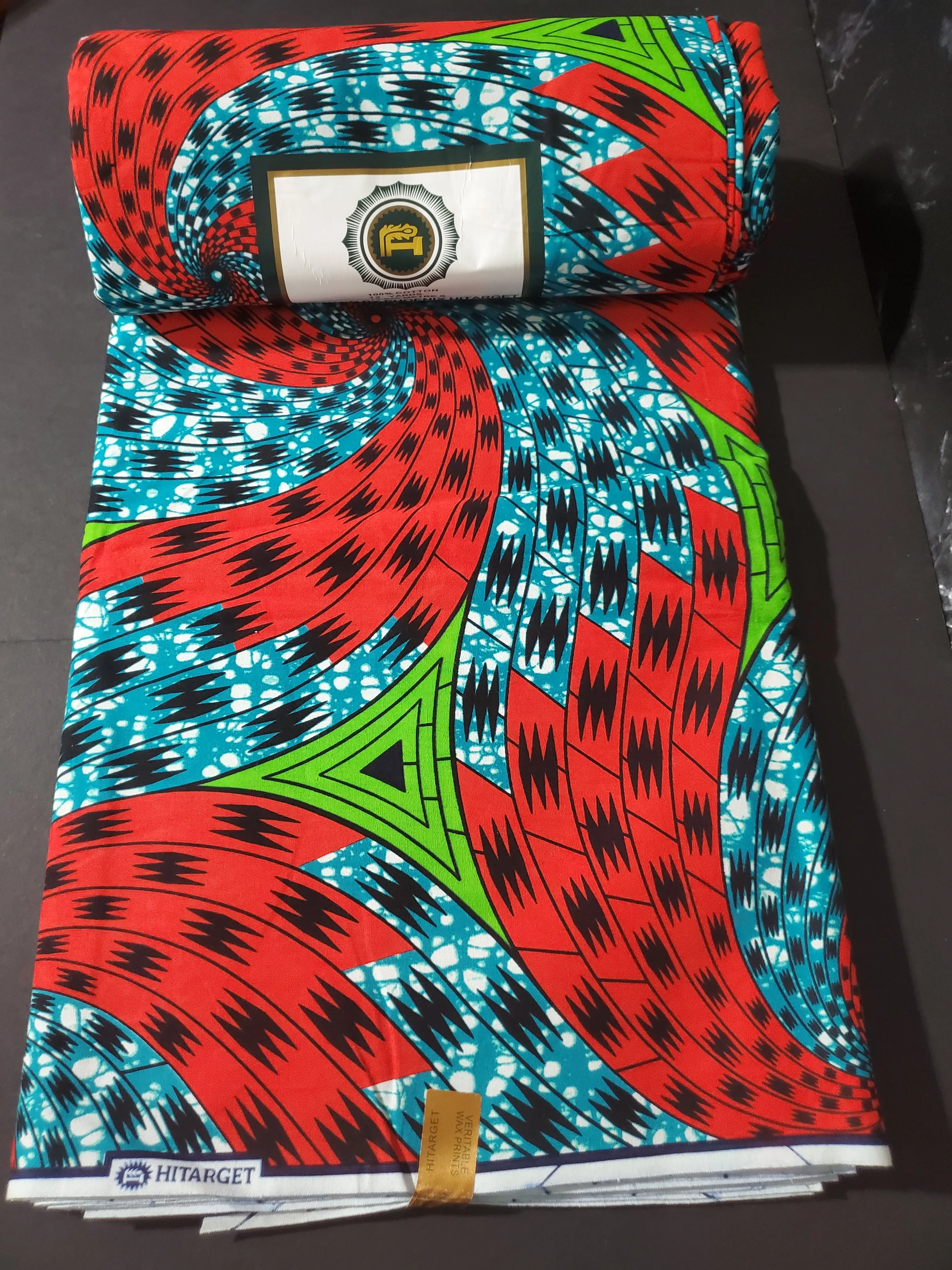 Blue and Red African Ankara Fabric