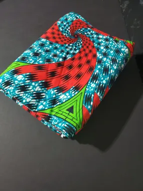 Blue and Red African Ankara Fabric