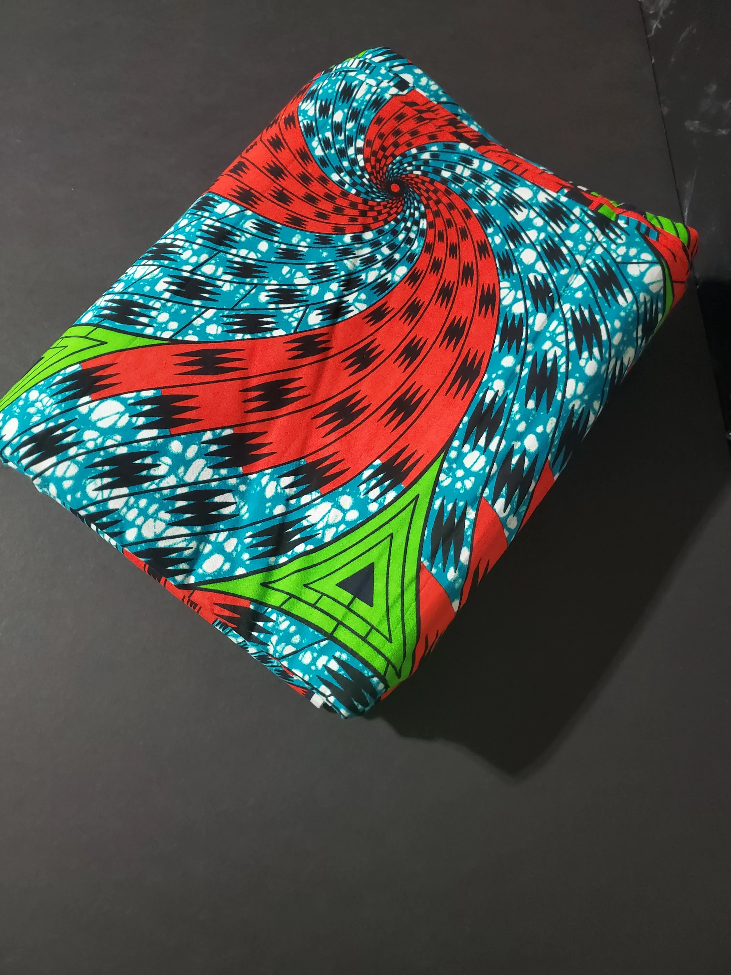 Blue and Red African Ankara Fabric