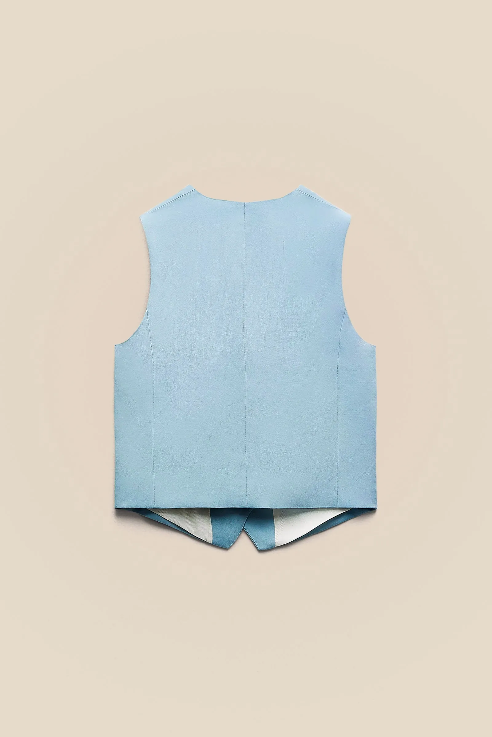 Blue Linen Vest