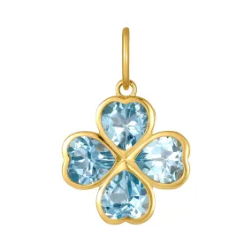 Blue Topaz Clover Charm