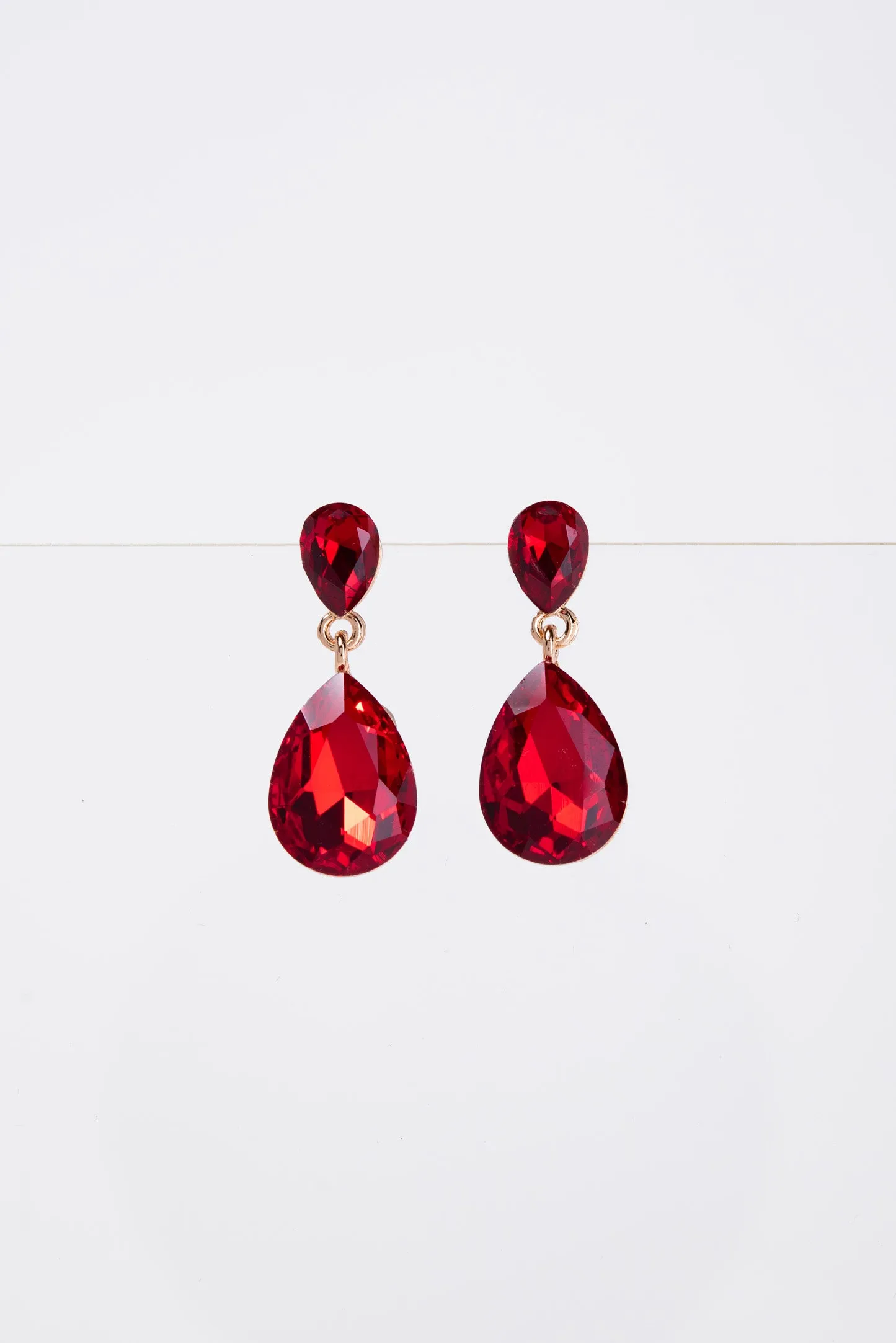 Brittany 2 Tier Drop Crystal Post Earrings