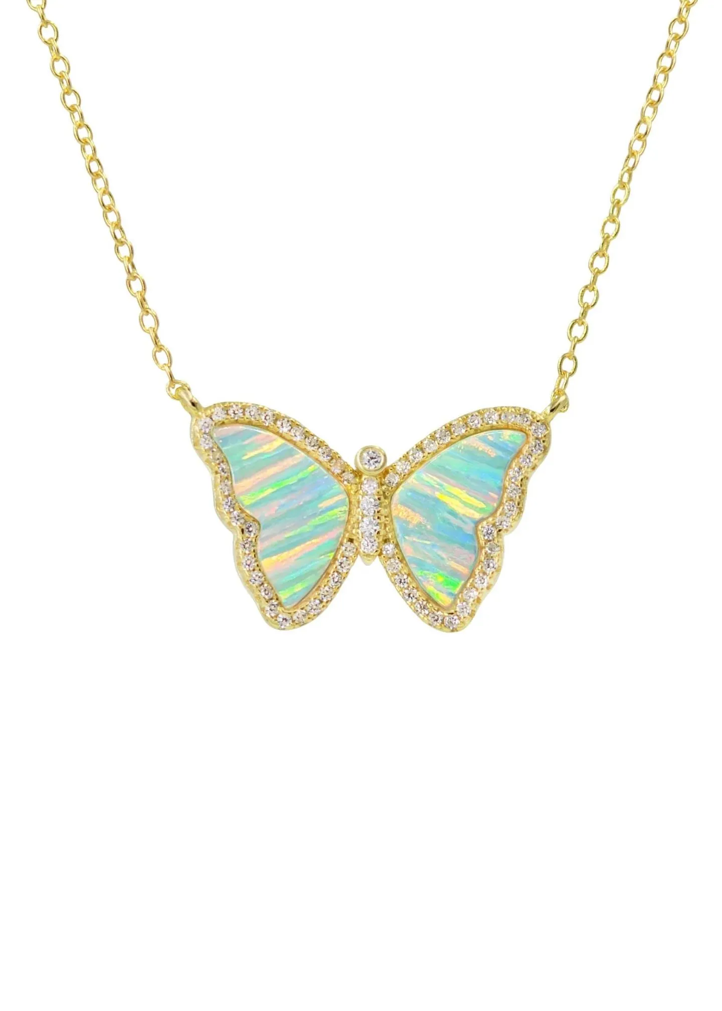 Butterfly Necklace With Stripes