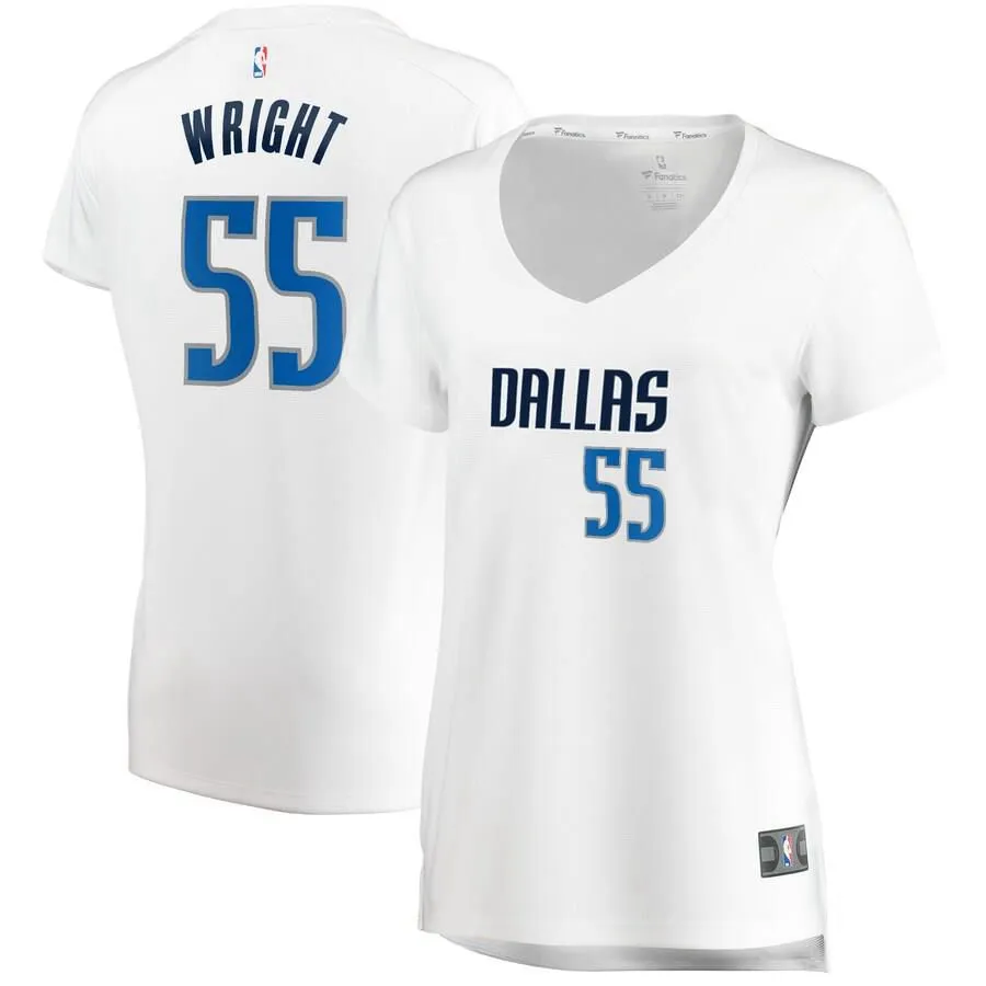 Dallas Mavericks Delon Wright Fanatics Branded Replica Fast Break Association Jersey Womens - White | Ireland L7440Y2