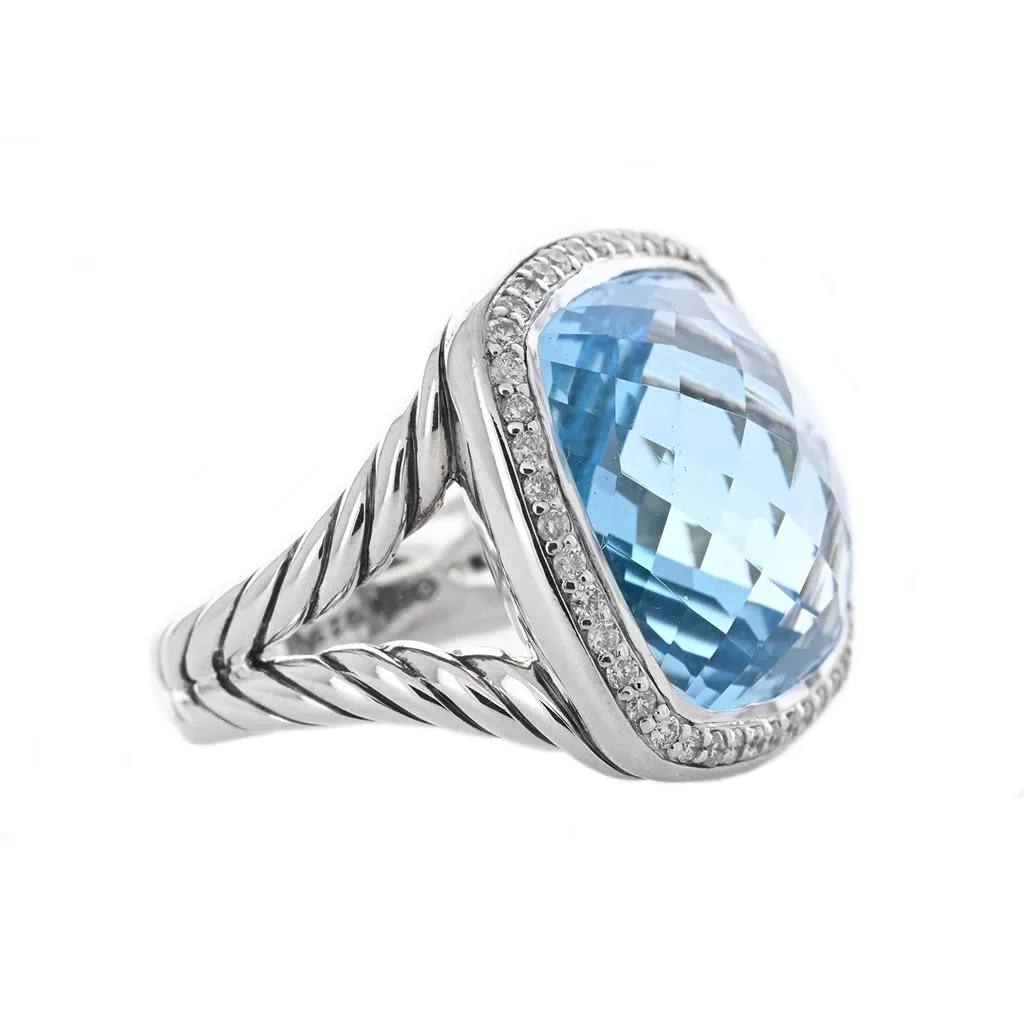 David Yurman | Albion Blue Topaz   Diamond Ring