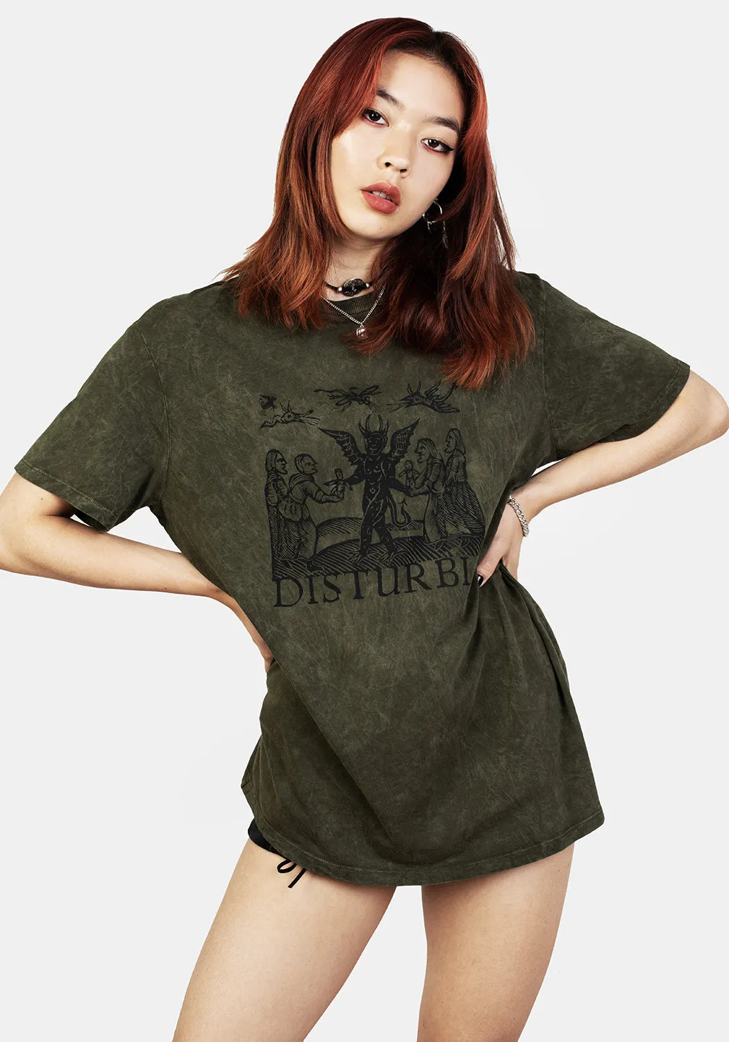 Devil Green Acid Wash T-shirt