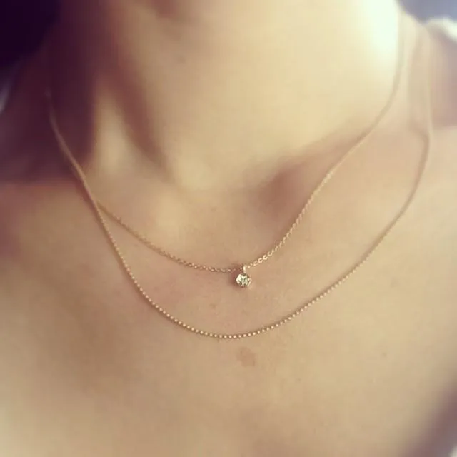 Diamond Mini Hexagon Necklace