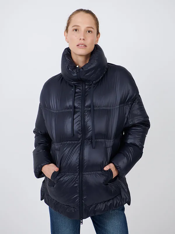 Down Jacket Midi in Navy