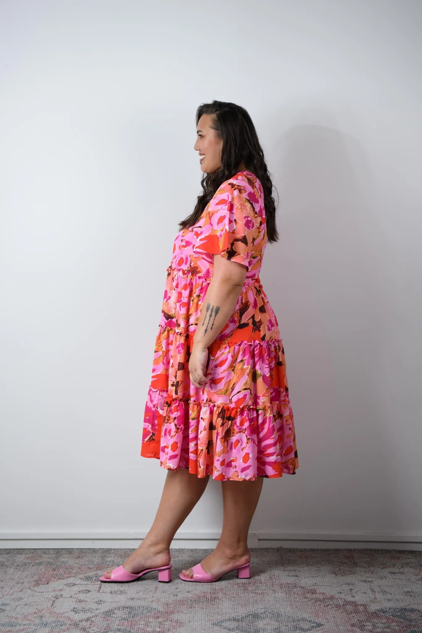 Elizabeth Dress - pink floral