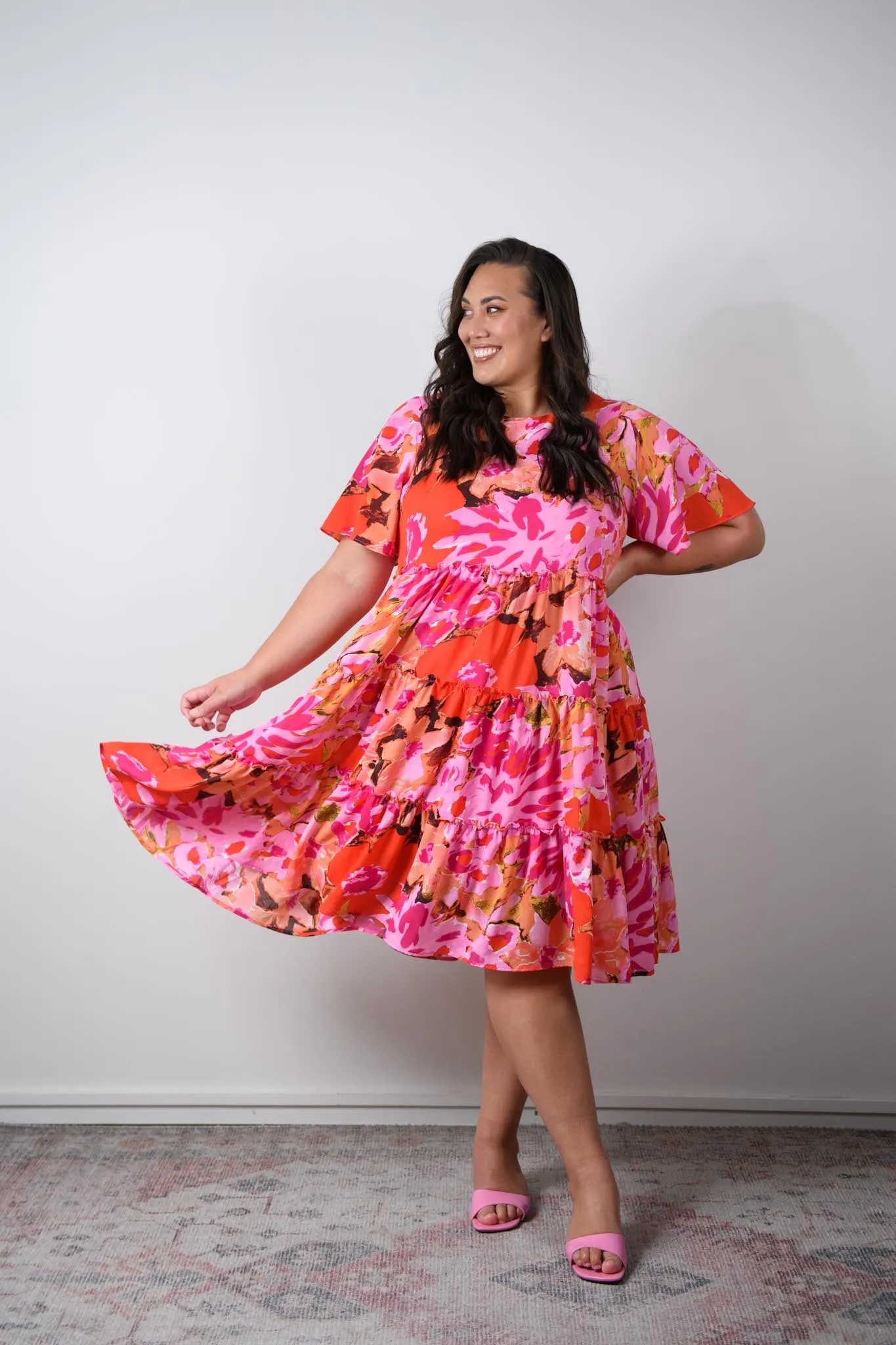 Elizabeth Dress - pink floral