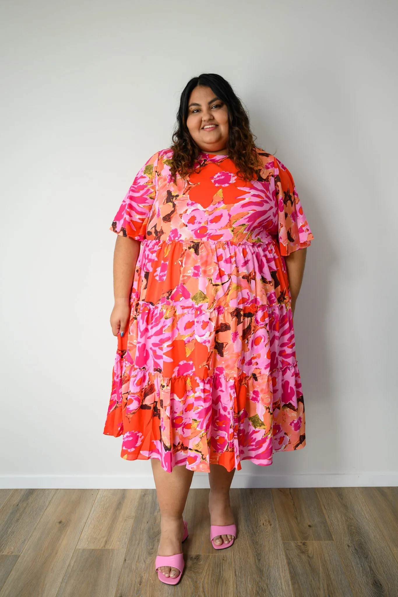 Elizabeth Dress - pink floral