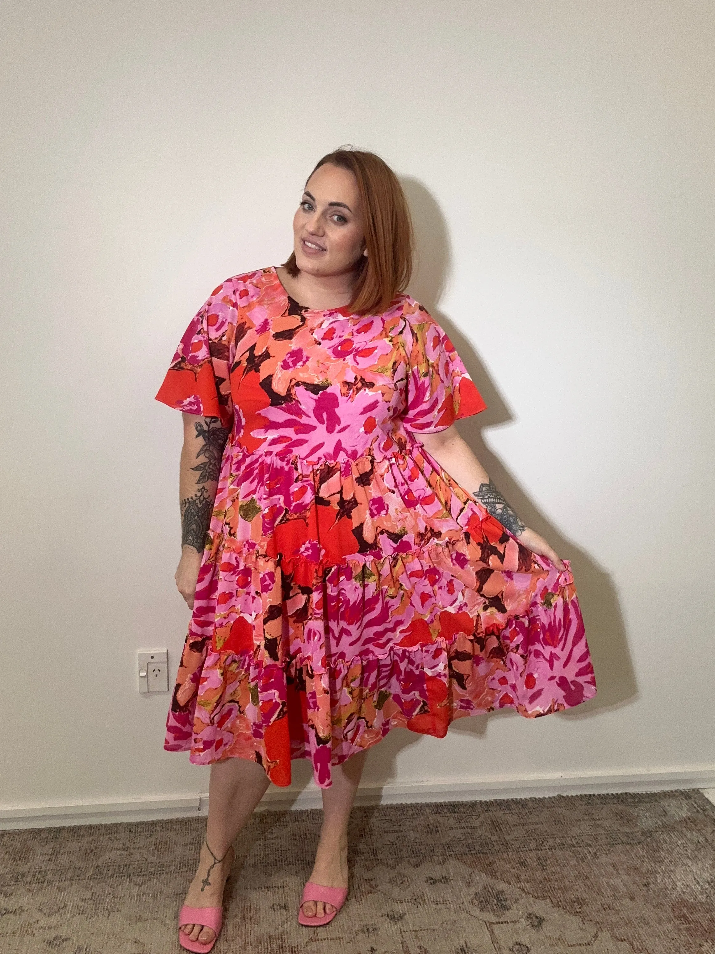 Elizabeth Dress - pink floral