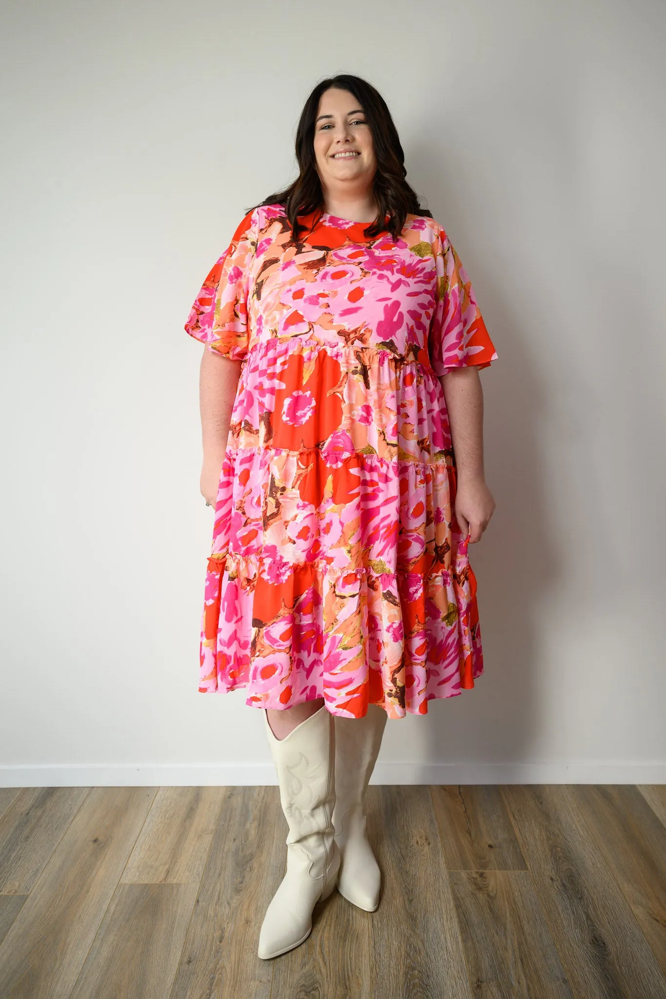 Elizabeth Dress - pink floral