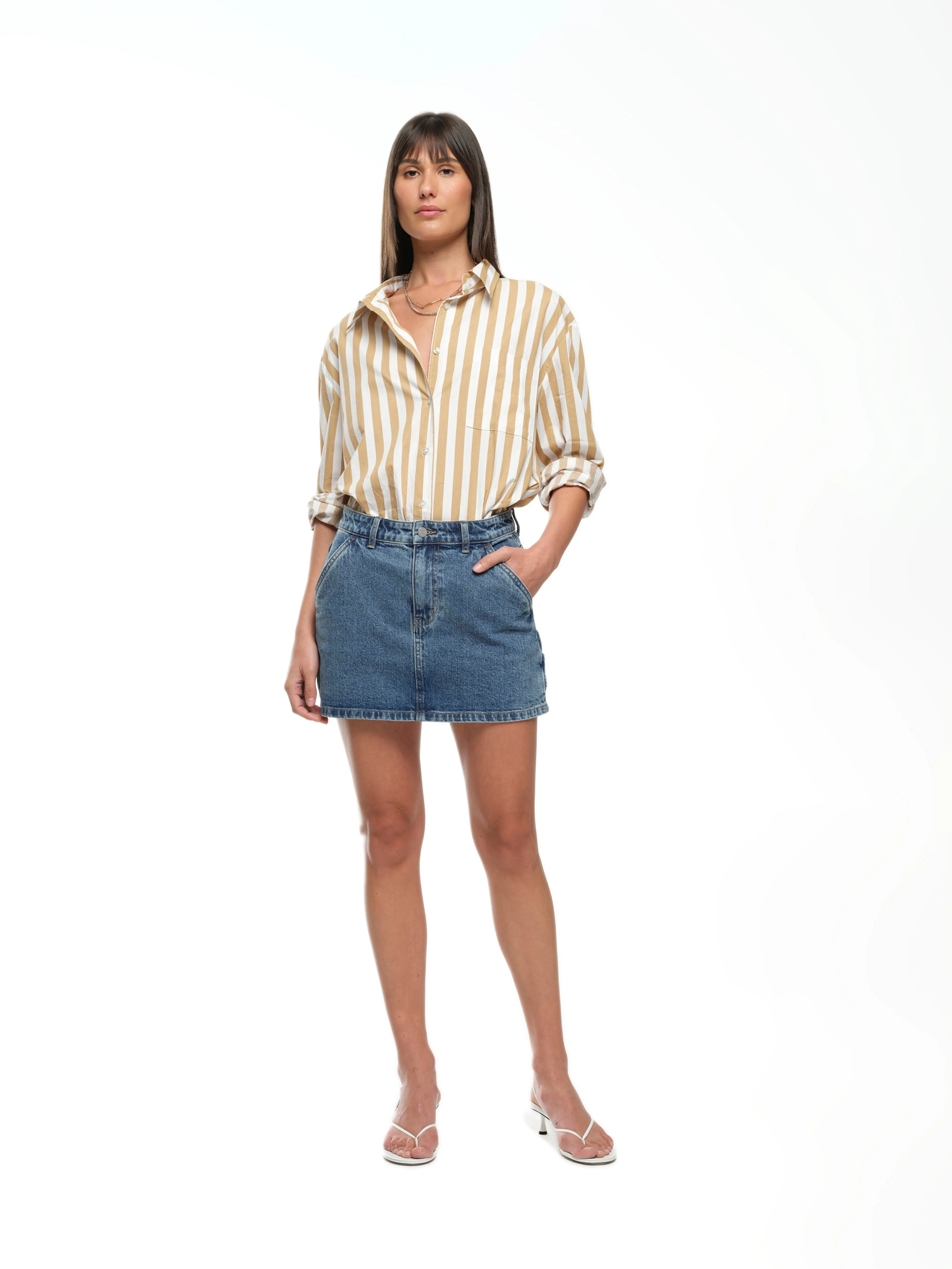 EVERYDAY SHIRT - TAN STRIPE