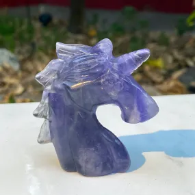 Fluorite Gemstone Carved Unicorn