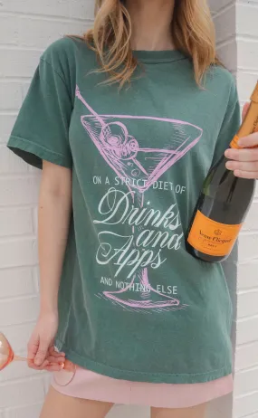 friday   saturday: drinks and apps t shirt