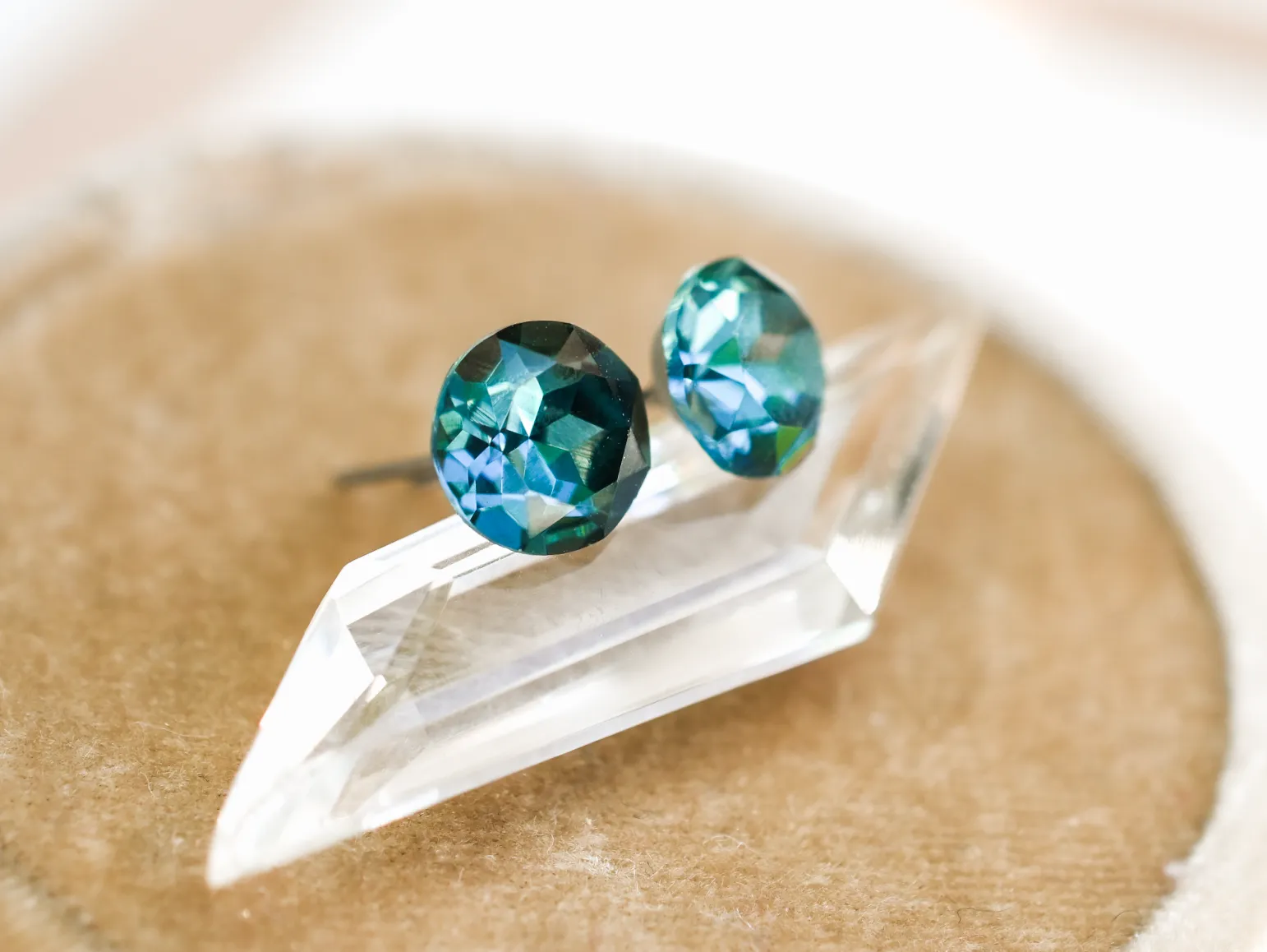 Gemstone Studs - Swarovski Prussian Blue