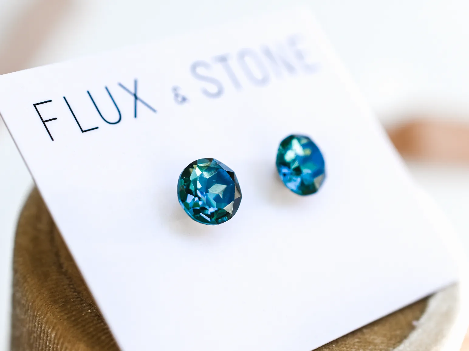 Gemstone Studs - Swarovski Prussian Blue