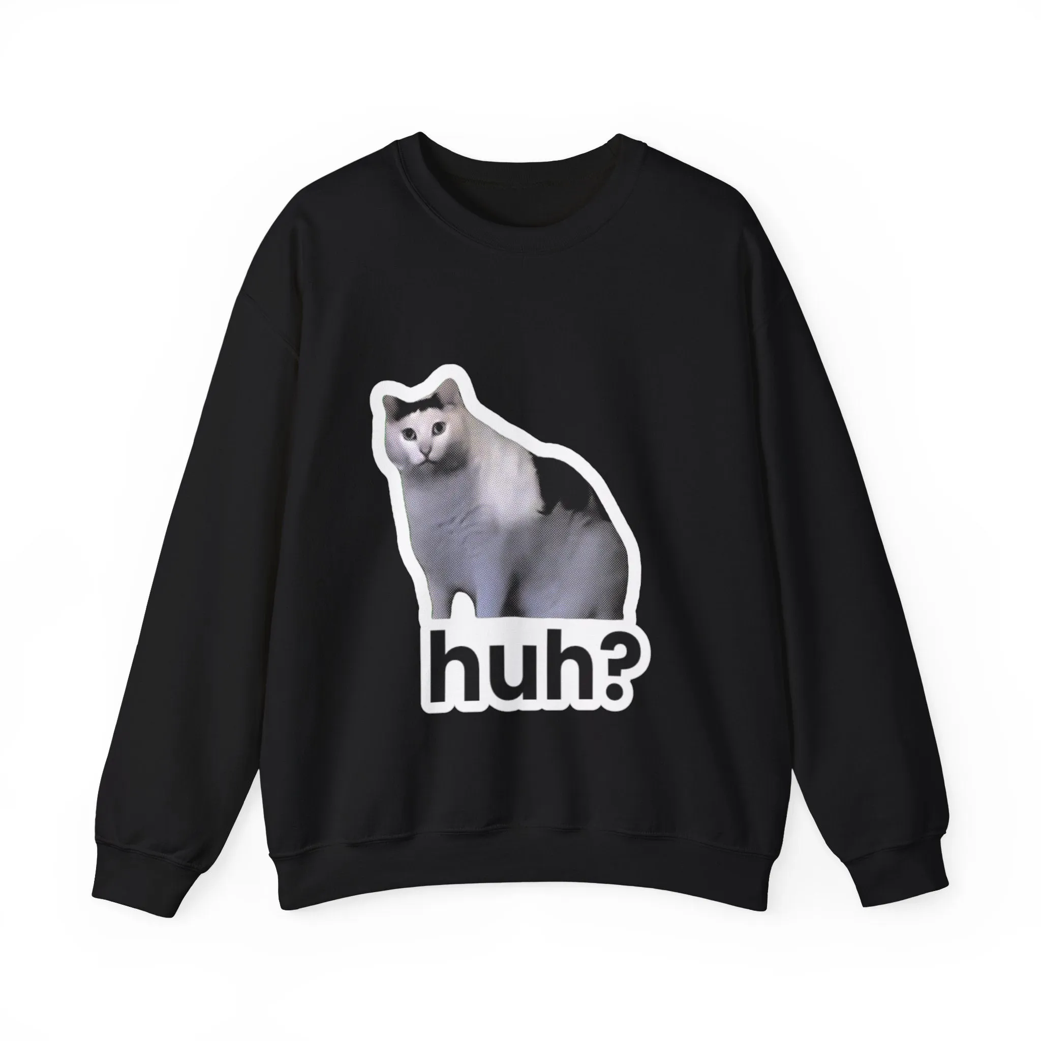 Huh Cat Meme Unisex Heavy Blend Crewneck Sweatshirt