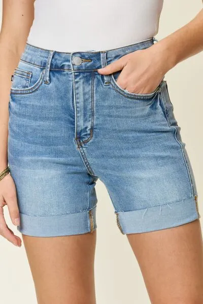 Judy Blue Full Size Tummy Control High Waist Denim Shorts