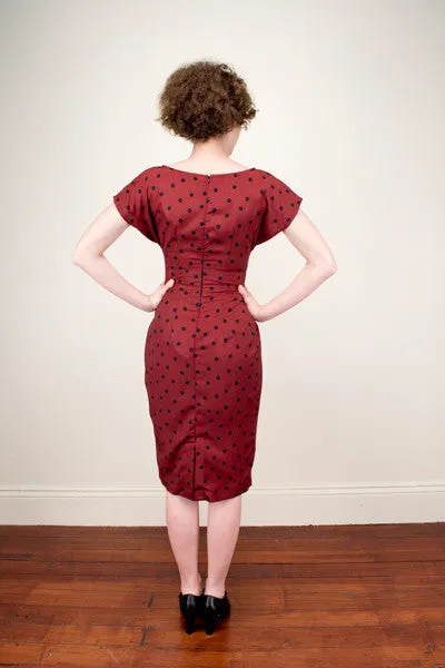 Lalleh Burgundy Dots Dress