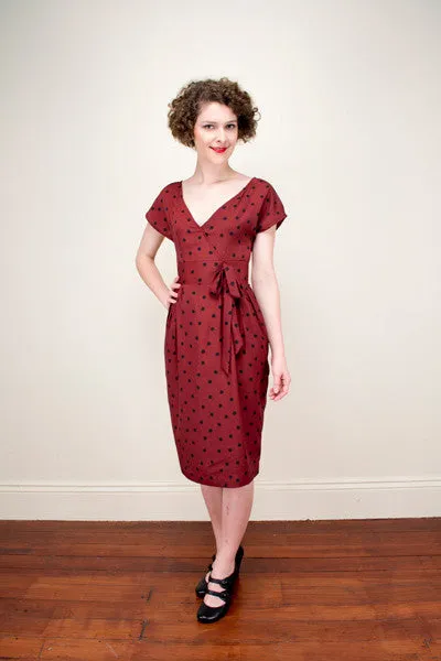 Lalleh Burgundy Dots Dress