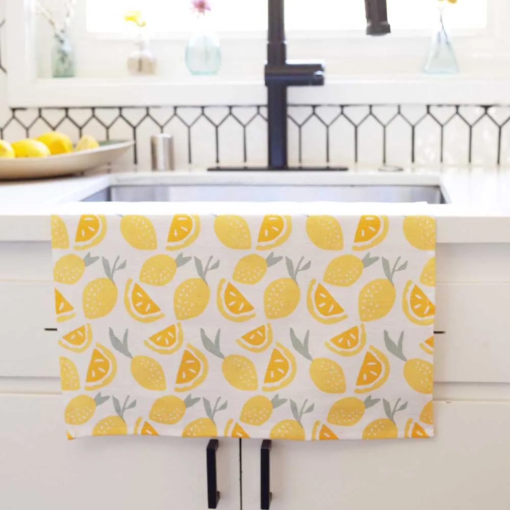 Lemon Slices Cotton Kitchen Towels (Set of 3)