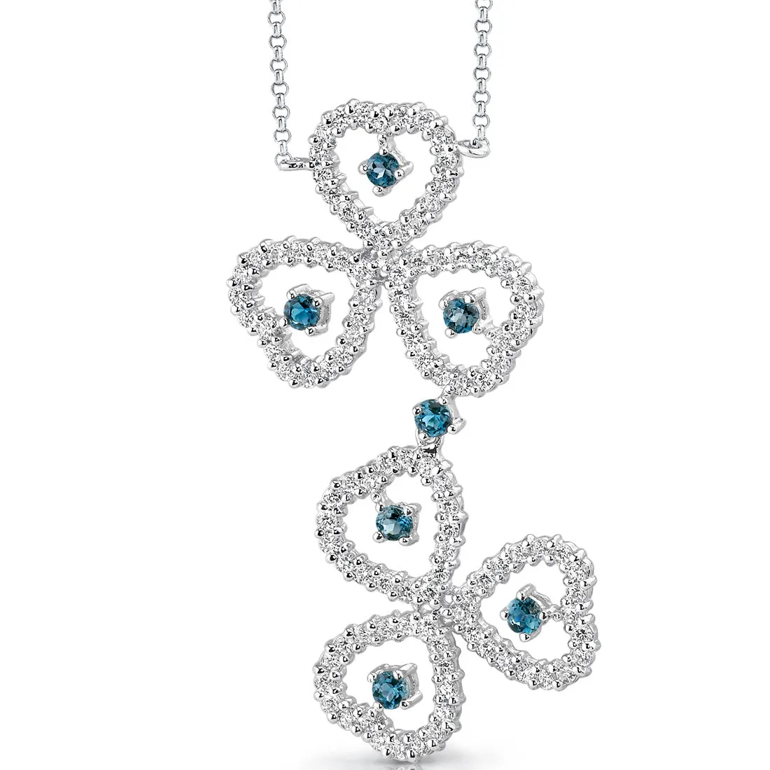 London Blue Topaz Necklace Sterling Silver