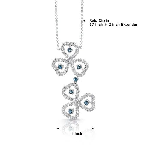 London Blue Topaz Necklace Sterling Silver