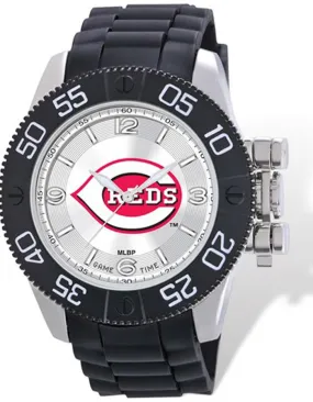 MLB Mens Cincinnati Reds Beast Watch - Color Logo Dial - Rubber Strap