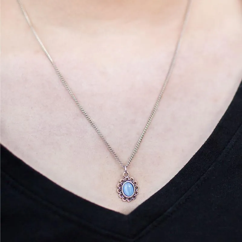 Modest of Them All Dainty Blue Necklace