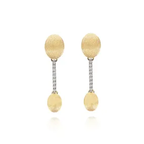 NANIS ELITE 18K YELLOW GOLD BOULE DIAMOND BAR DROP EARRINGS