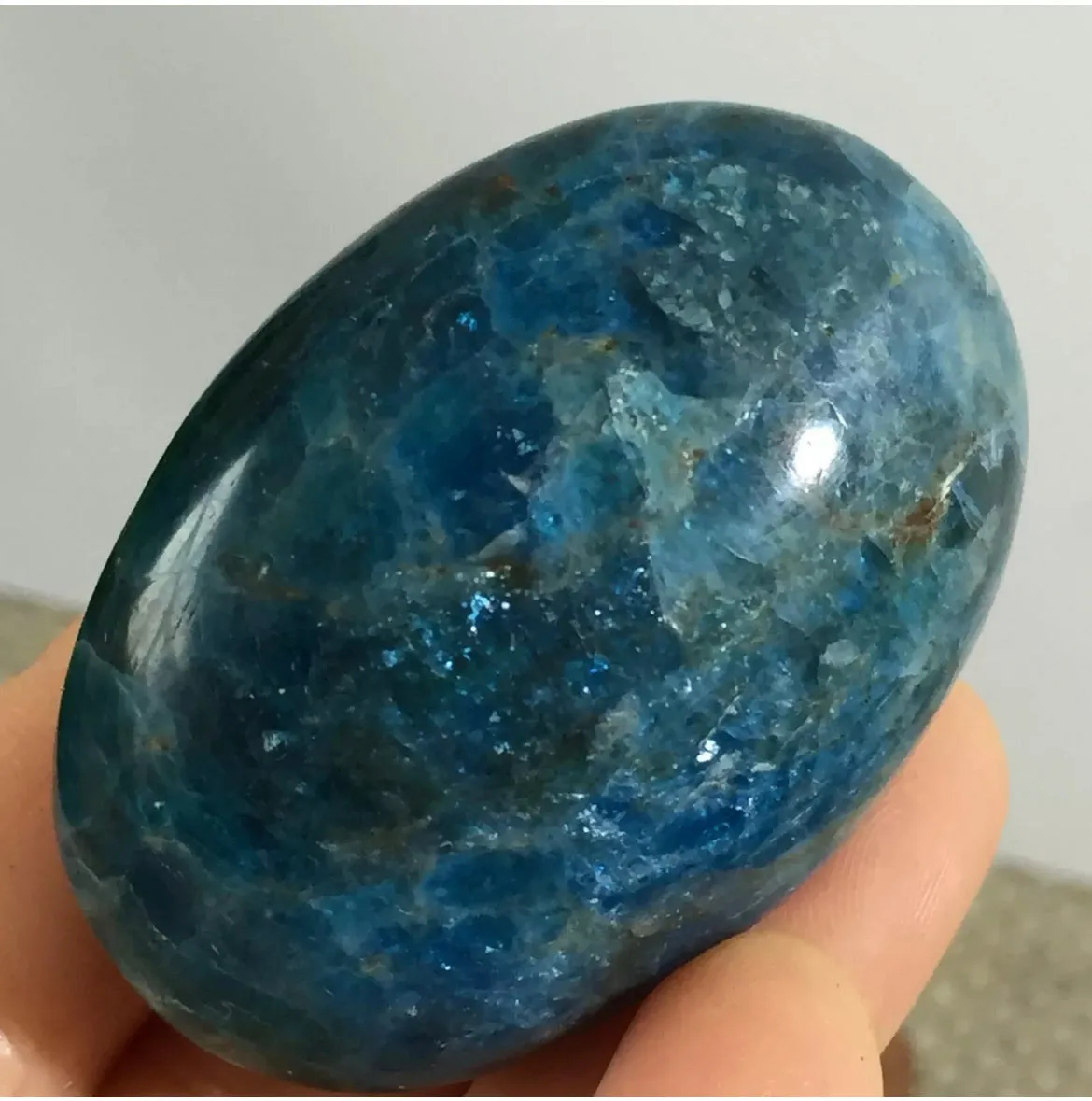 Natural Apatite gemstone Palm Stone