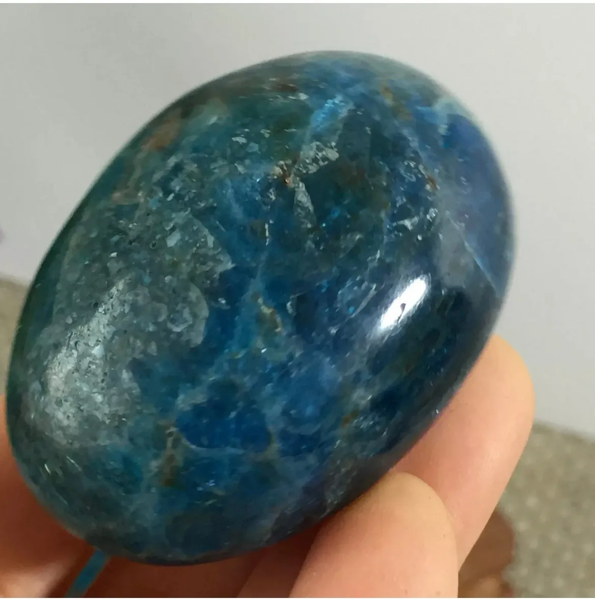 Natural Apatite gemstone Palm Stone