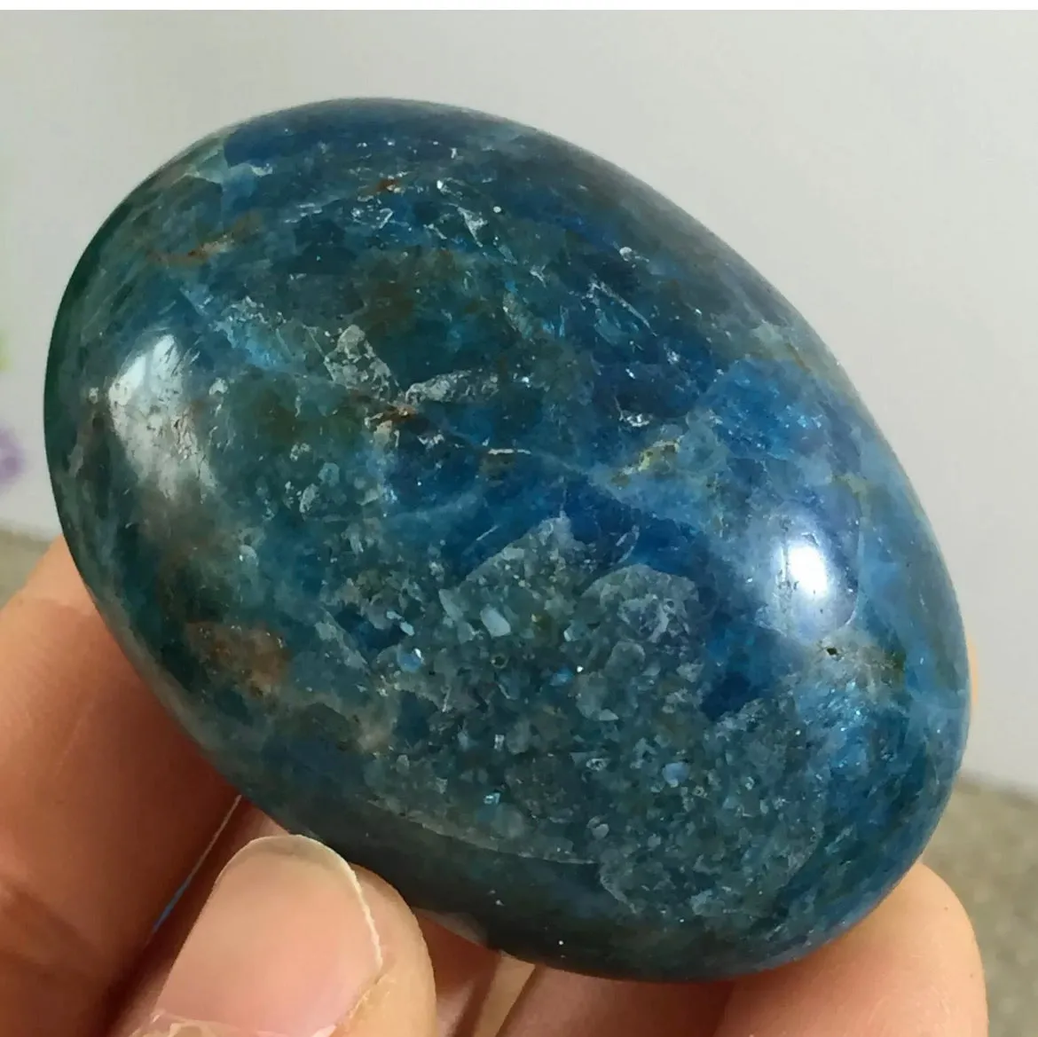 Natural Apatite gemstone Palm Stone