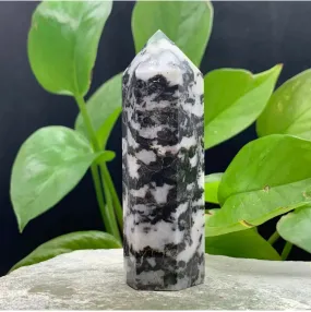 Natural Zebra Gemstone Rough crystal quartz wand point obelisk