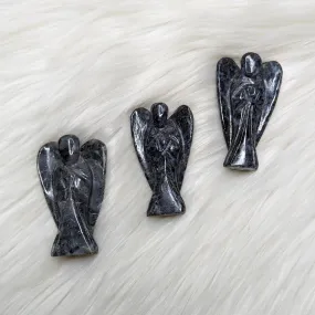 One Indigo Gabbro (Mystic Merlinite) Angel Carving