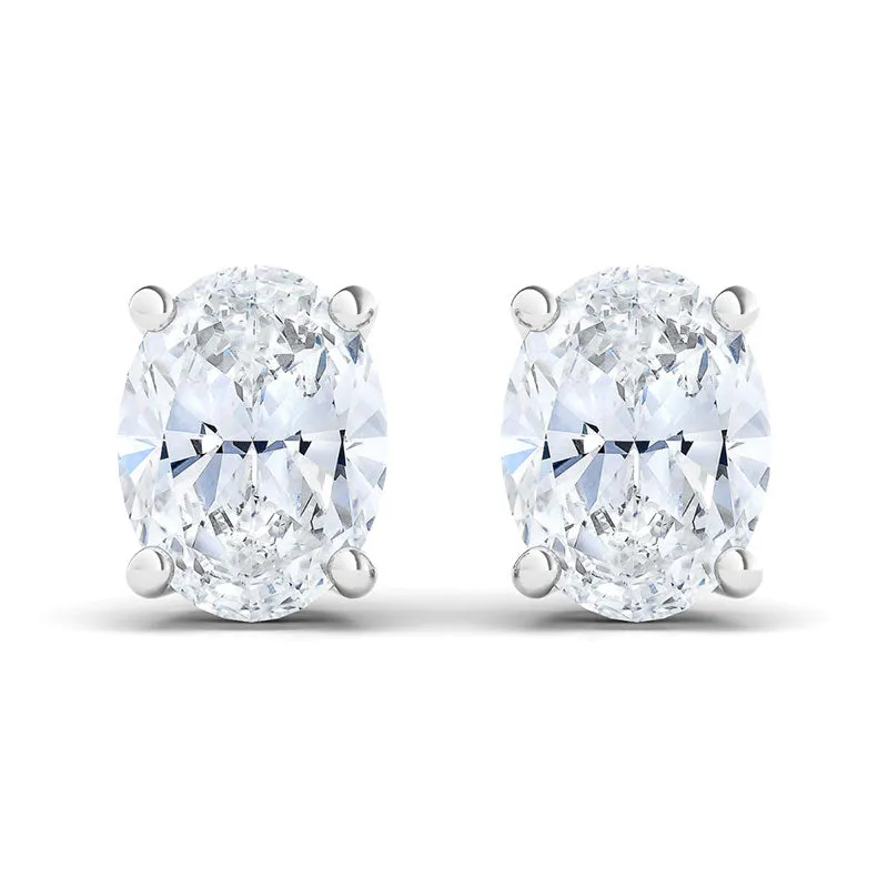 Oval Cut Diamond Stud Earrings