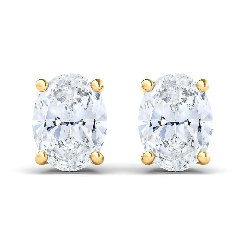 Oval Cut Diamond Stud Earrings