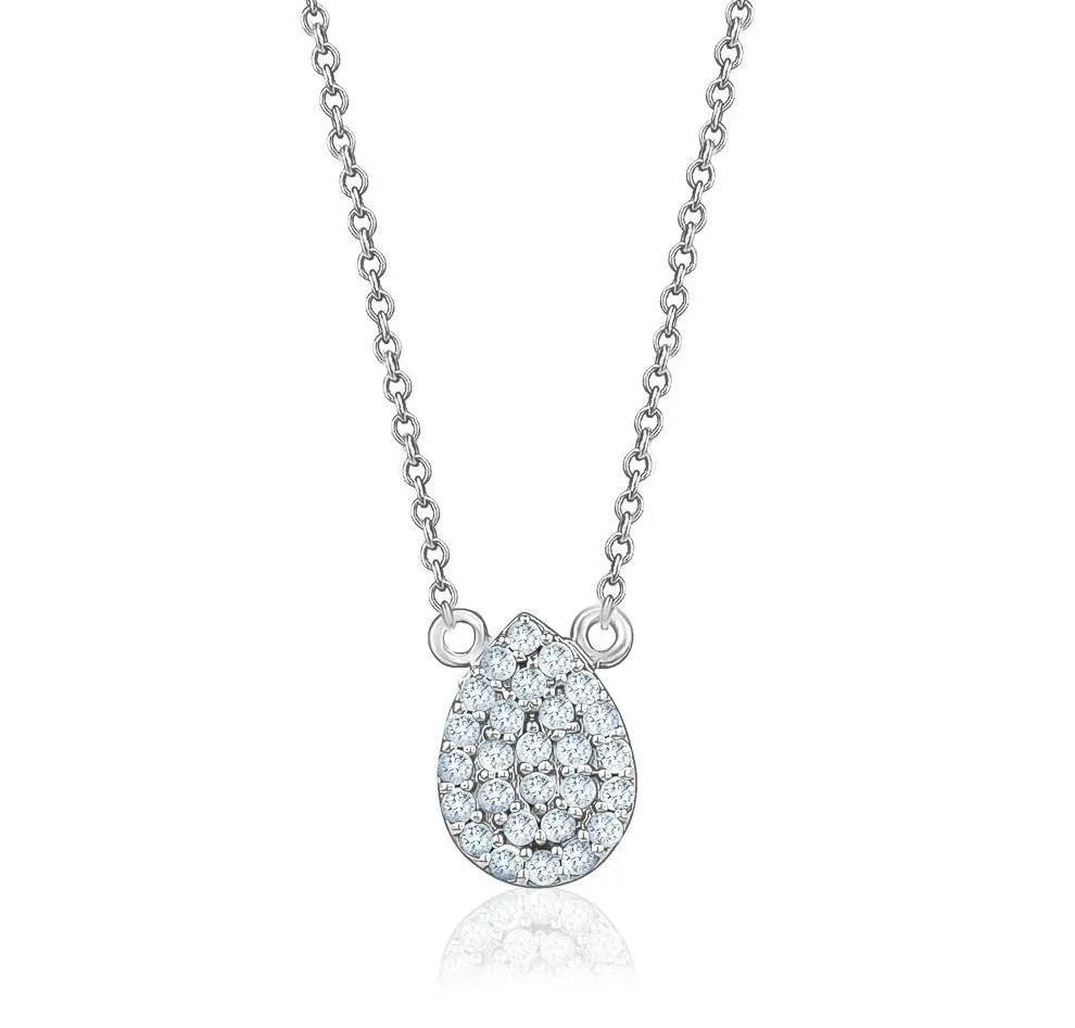 Pear Pave Necklace (0.20Ctw)