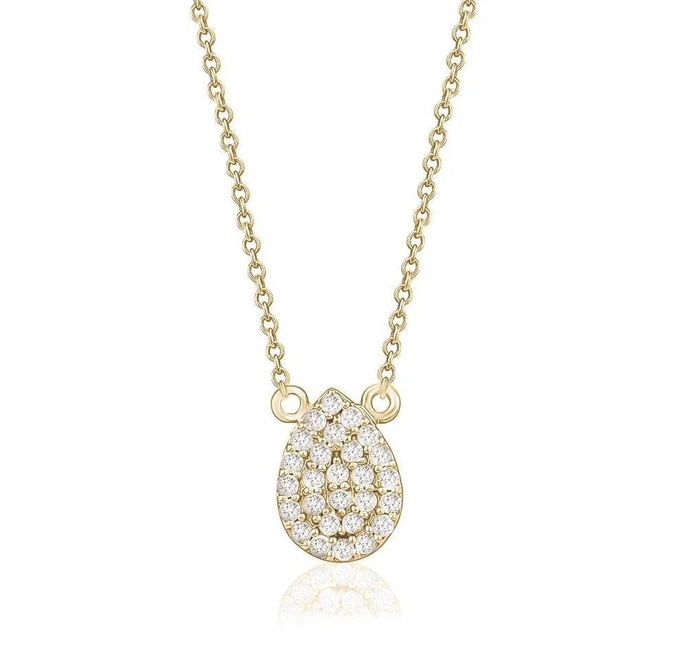 Pear Pave Necklace (0.20Ctw)